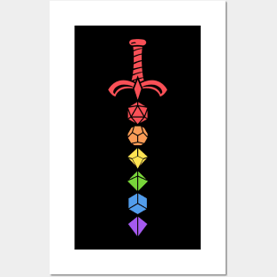 Rainbow Polyhedral Dice Set Tabletop RPG Addict Posters and Art